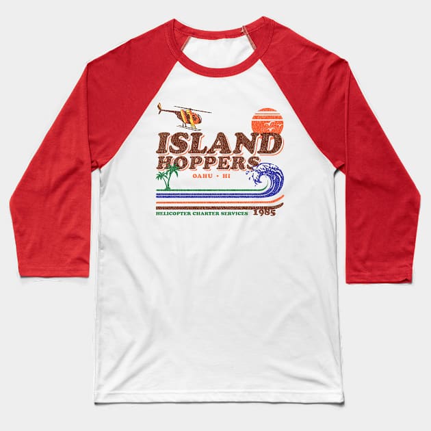 Island Hoppers Retro Worn Lts Baseball T-Shirt by Alema Art